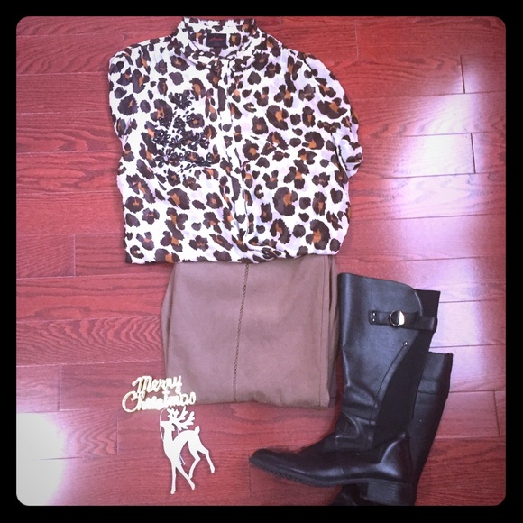 BHS Faux Suede Midi Skirt - Picture 1 of 8